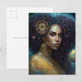Afrikaanse zwarte godin koningin Fantasy Art Briefkaart (Voorkant / Achterkant)