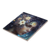 Afrikaanse zwarte godin koningin Fantasy Art C Tegeltje (Zijkant)