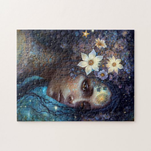 Afrikaanse zwarte godin koningin Fantasy Art Legpuzzel (Horizontaal)