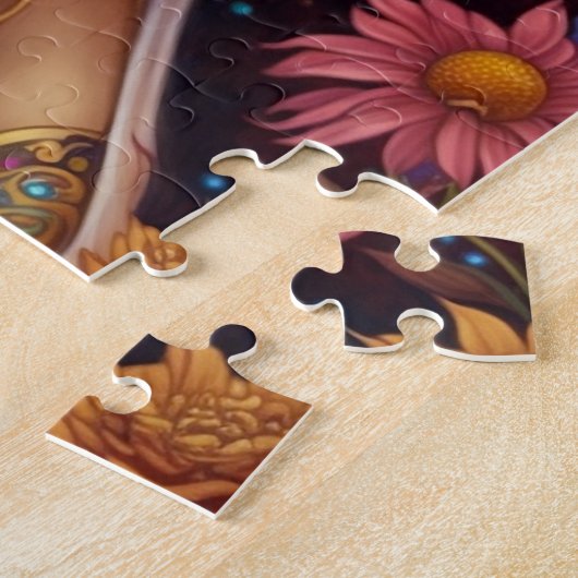 Afrikaanse zwarte godin koningin Fantasy Art Legpuzzel (Zijkant)