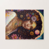 Afrikaanse zwarte godin koningin Fantasy Art Legpuzzel (Horizontaal)