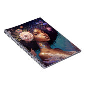 Afrikaanse zwarte godin koningin Fantasy Art Notitieboek (Rechterzijde)