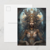 Afrikaanse zwarte godin koningin Fantasy Art P Briefkaart (Voorkant / Achterkant)