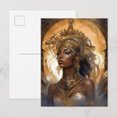 Afrikaanse zwarte godin koningin Fantasy Art P Briefkaart (Voorkant / Achterkant)