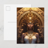Afrikaanse zwarte godin koningin Fantasy Art P Briefkaart (Voorkant / Achterkant)