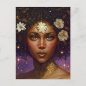 Afrikaanse zwarte godin koningin Fantasy Art P Briefkaart (Voorkant)
