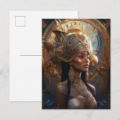 Afrikaanse zwarte godin koningin Fantasy Art P Briefkaart (Voorkant / Achterkant)