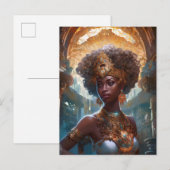 Afrikaanse zwarte godin koningin Fantasy Art P Briefkaart (Voorkant / Achterkant)