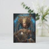 Afrikaanse zwarte godin koningin Fantasy Art P Briefkaart (Staand voorkant)
