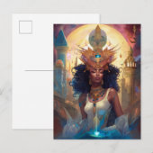 Afrikaanse zwarte godin koningin Fantasy Art P Briefkaart (Voorkant / Achterkant)