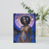 Afrikaanse zwarte godin koningin Fantasy Art P Briefkaart (Staand voorkant)