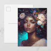 Afrikaanse zwarte godin koningin Fantasy Art P Briefkaart (Voorkant / Achterkant)