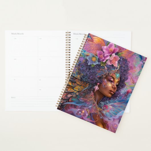 Afrikaanse zwarte godin koningin Fantasy Art P Planner (Display)