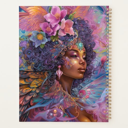 Afrikaanse zwarte godin koningin Fantasy Art P Planner (Achterkant)