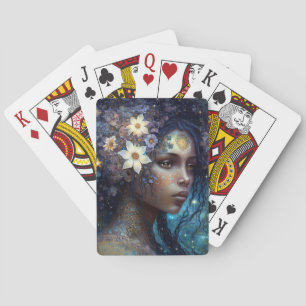 Afrikaanse zwarte godin koningin Fantasy Art P Pokerkaarten