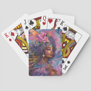 Afrikaanse zwarte godin koningin Fantasy Art P Pokerkaarten
