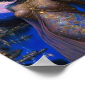 Afrikaanse zwarte godin koningin Fantasy Art P Poster (Hoek)