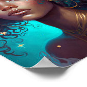 Afrikaanse zwarte godin koningin Fantasy Art P Poster (Hoek)