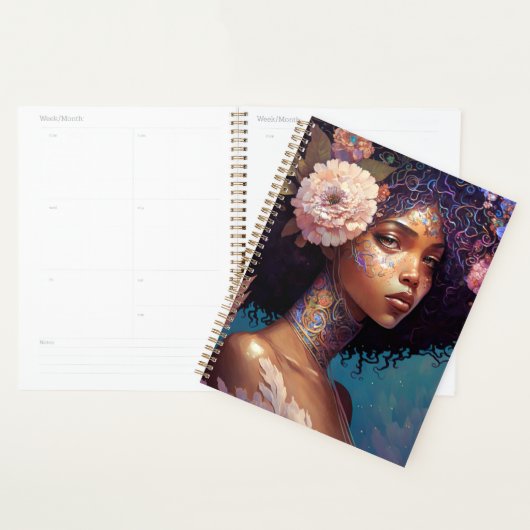 Afrikaanse zwarte godin koningin Fantasy Art Planner (Display)
