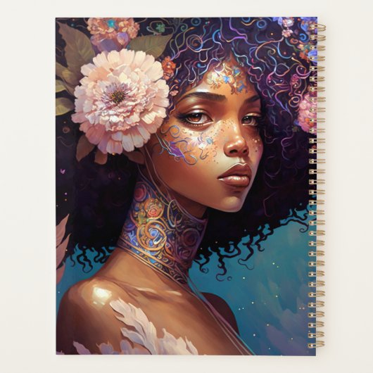 Afrikaanse zwarte godin koningin Fantasy Art Planner (Achterkant)