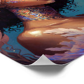 Afrikaanse zwarte godin koningin Fantasy Art Poster (Hoek)