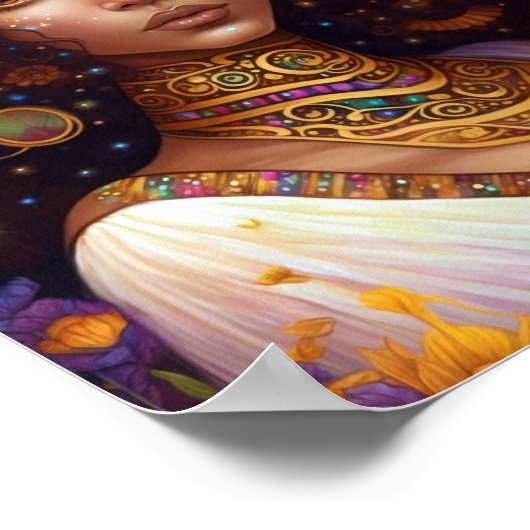 Afrikaanse zwarte godin koningin Fantasy Art Poster (Hoek)