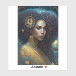 Afrikaanse zwarte godin koningin Fantasy Art S Sticker