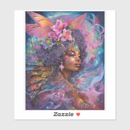 Afrikaanse zwarte godin koningin Fantasy Art S Sticker (Vel)