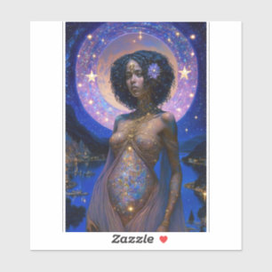 Afrikaanse zwarte godin koningin Fantasy Art S Sticker