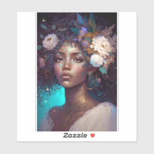 Afrikaanse zwarte godin koningin Fantasy Art S Sticker