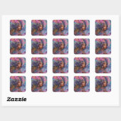Afrikaanse zwarte godin koningin Fantasy Art S Vierkante Sticker (Vel)