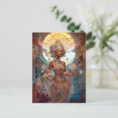 Afrikaanse zwarte godin Sorceress Fantasy Briefkaart (Staand voorkant)