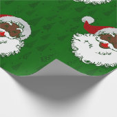 Afrikaanse Zwarte Kerstman Kerstbomen Groen Cadeaupapier (Hoek)