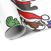 afrikaanse zwarte kerstman xmas cadeaupapier (Rol Hoek)