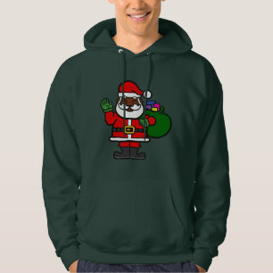 afrikaanse zwarte kerstman xmas hoodie