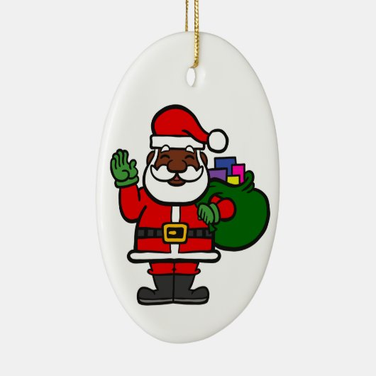 afrikaanse zwarte kerstman xmas keramisch ornament (Rechts)