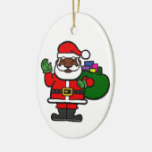 afrikaanse zwarte kerstman xmas keramisch ornament (Links)