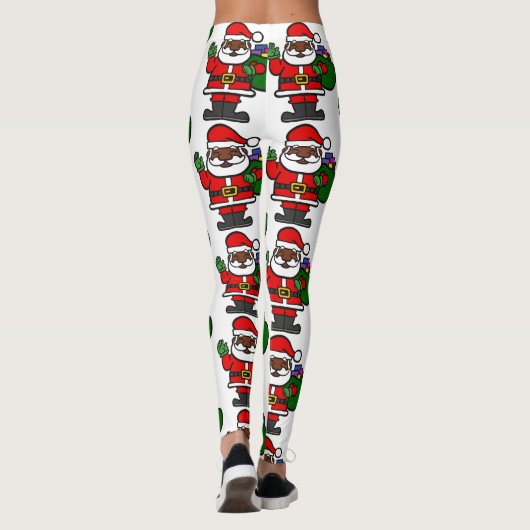 afrikaanse zwarte kerstman xmas leggings (Achterkant)