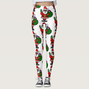 afrikaanse zwarte kerstman xmas leggings