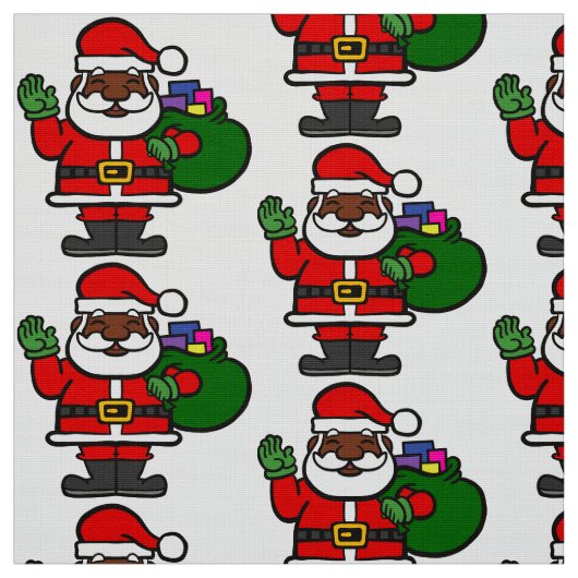 afrikaanse zwarte kerstman xmas stof (Swatch)