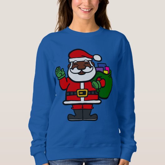 afrikaanse zwarte kerstman xmas trui (Voorkant)