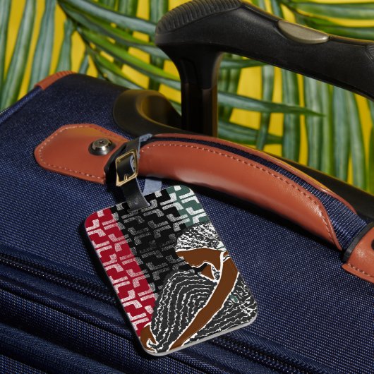 Afrikaanse zwarte vrouw met erfgoed hoofd wrap bagagelabel (Voorkant Insitu 1)