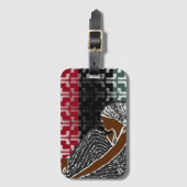 Afrikaanse zwarte vrouw met erfgoed hoofd wrap bagagelabel (Voorkant (verticaal))