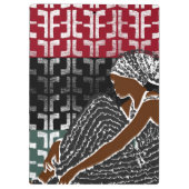 Afrikaanse zwarte vrouw met erfgoed hoofd wrap klembord (Achterkant)