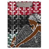Afrikaanse zwarte vrouw met erfgoed hoofd wrap klembord (Voorkant)