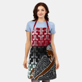 Afrikaanse zwarte vrouw met erfgoed hoofd wrap schort (Gedragen)