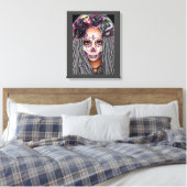 Afrikaanse zwarte vrouw Voodoo Priestsess Fantasy Canvas Afdruk (Insitu (Slaapkamer))
