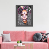 Afrikaanse zwarte vrouw Voodoo Priestsess Fantasy Canvas Afdruk (Insitu (Woonkamer))