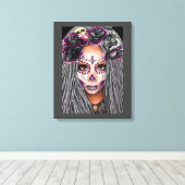 Afrikaanse zwarte vrouw Voodoo Priestsess Fantasy Canvas Afdruk (Insitu (Houten vloer))