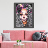 Afrikaanse zwarte vrouw Voodoo Priestsess Fantasy  Canvas Afdruk (Insitu (Woonkamer))